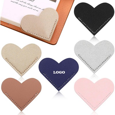Heart-Shaped PU Leather Bookmark
