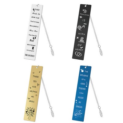 Metal Bookmark Gift Stainless Steel Leaf Pendant Book Mark