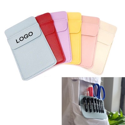 Leather Pocket Pen Holder For Medical Nurse Pouch